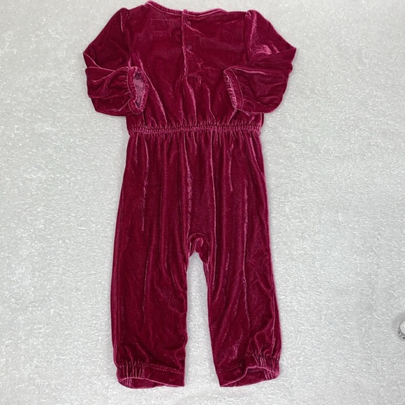 Carter’s special occasion fuchsia hot pink velour jump suit romper 9m - Picture 6 of 7